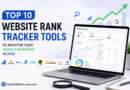 Top website rank tracker tools for monitoring Google rankings in 2026 with SEO analytics dashboard, keyword tracking charts, and search performance metrics.